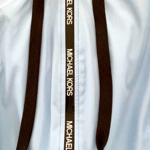 MICHAEL KORS NWT BONDED SHELL ANORAK WITH LOGO CLOUD HOODED JACKET COAT SMALL - Picture 7 of 9